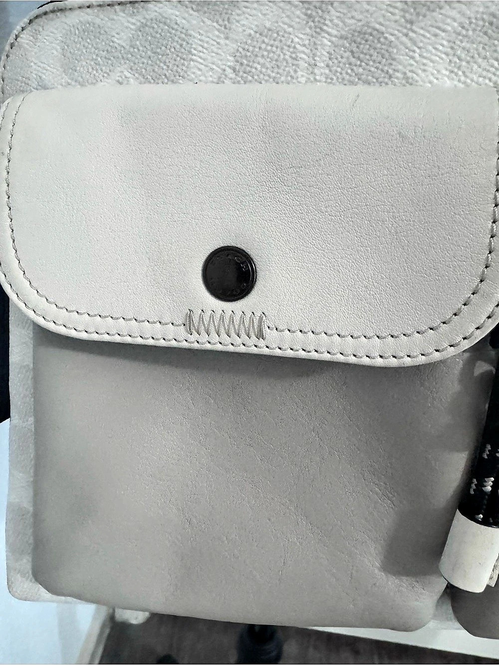 Coach Charter Flap Crossbody 24 in White & Gray - Picture 6 of 8